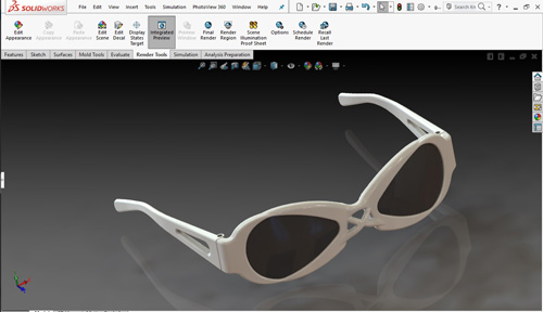 آموزش سالیدورک پیشرفته طراحی مدل عینک اسپرت